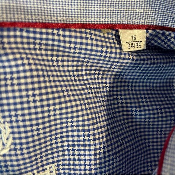 BUGATCHI Men’s Dress Casual Shirt Logo Embroidery Goosehead print 16 34/35 - Picture 8 of 13